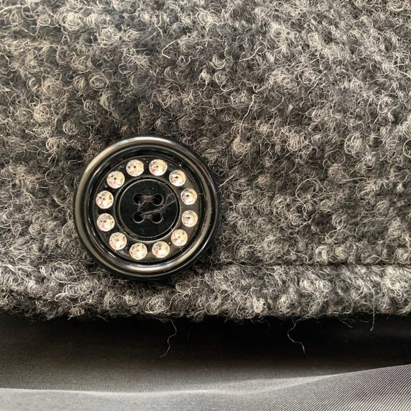 Wool Rhinestone Button Coat - Picture 2 of 3